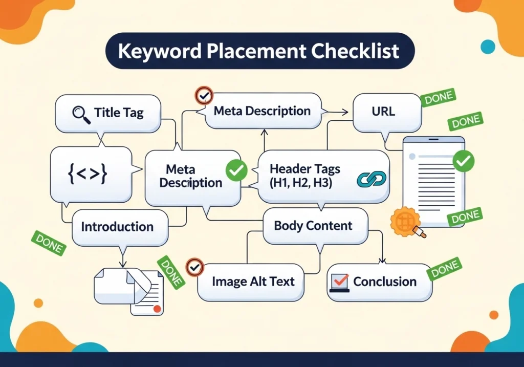 On-page SEO guide keyword placement checklist for content optimization