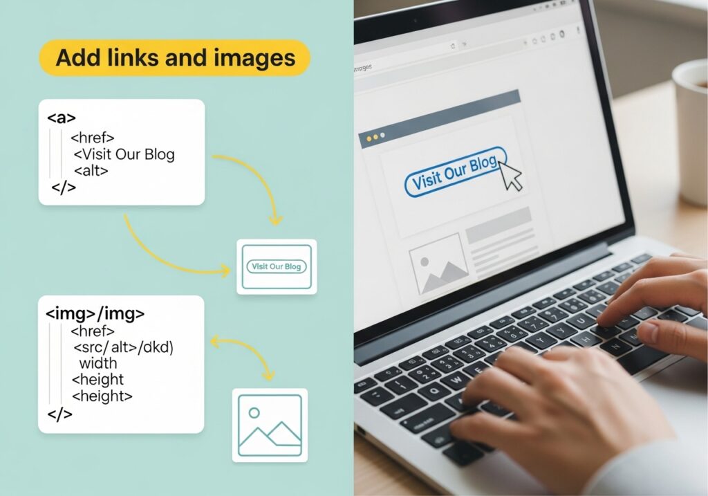How to add links and images in HTML for beginners