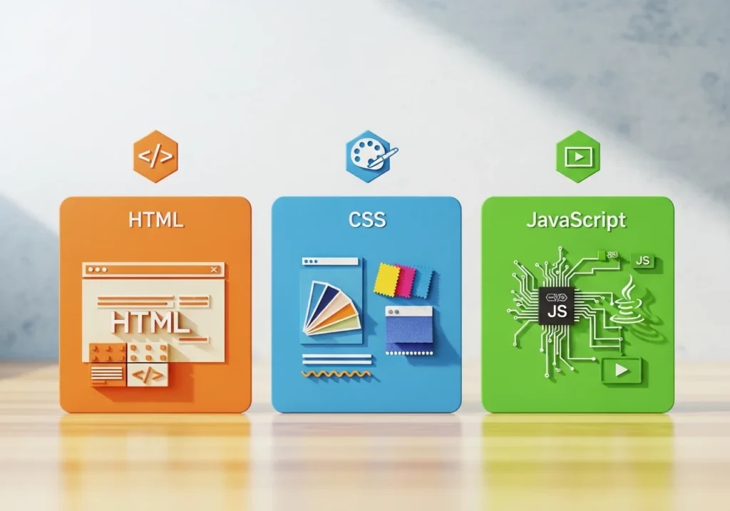 Difference between HTML, CSS, and JavaScript for beginners