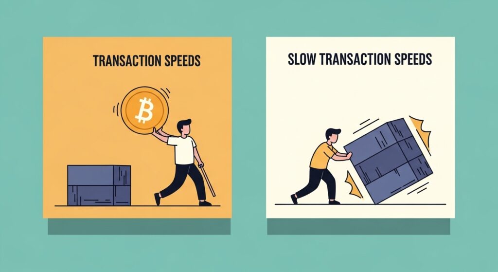 Visual showing key challenges and limitations of blockchain technology in 2025