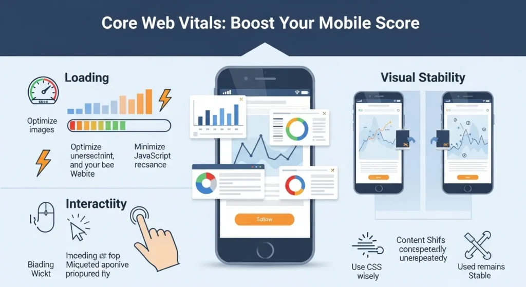 Core Web Vitals infographic for improving a mobile-friendly website score