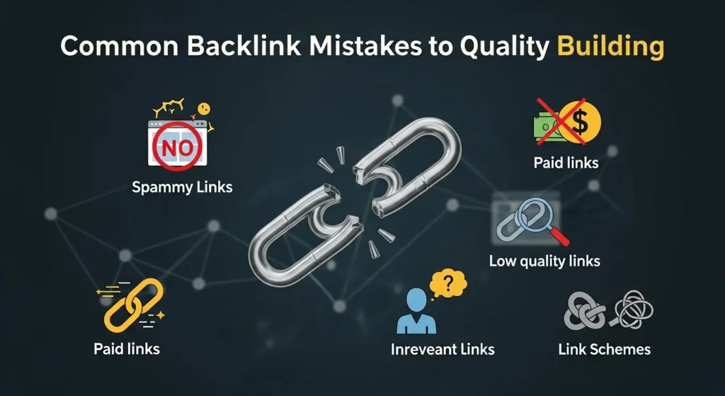 Common backlink mistakes to avoid for SEO quality link
building