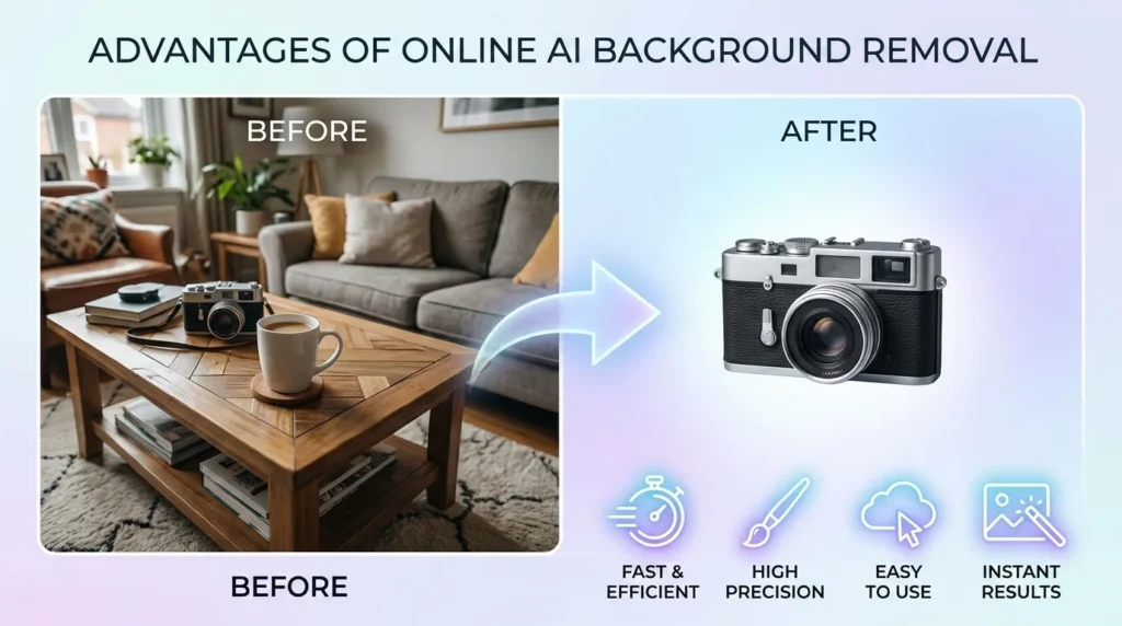 Advantages of Online AI Background Removal: