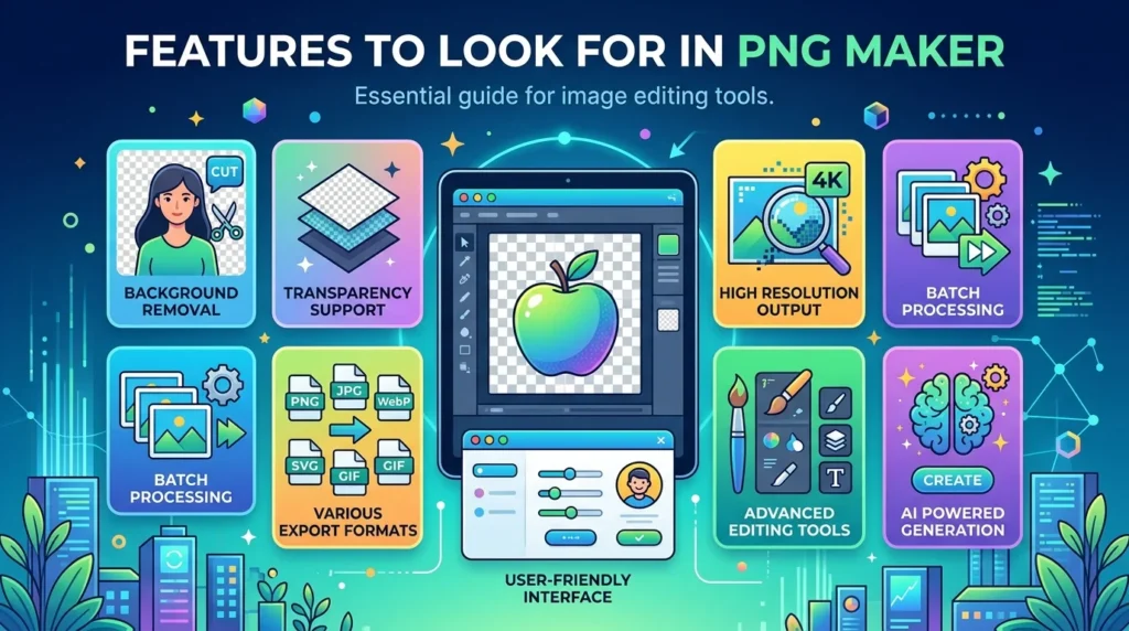 Features to look for in PNG maker: