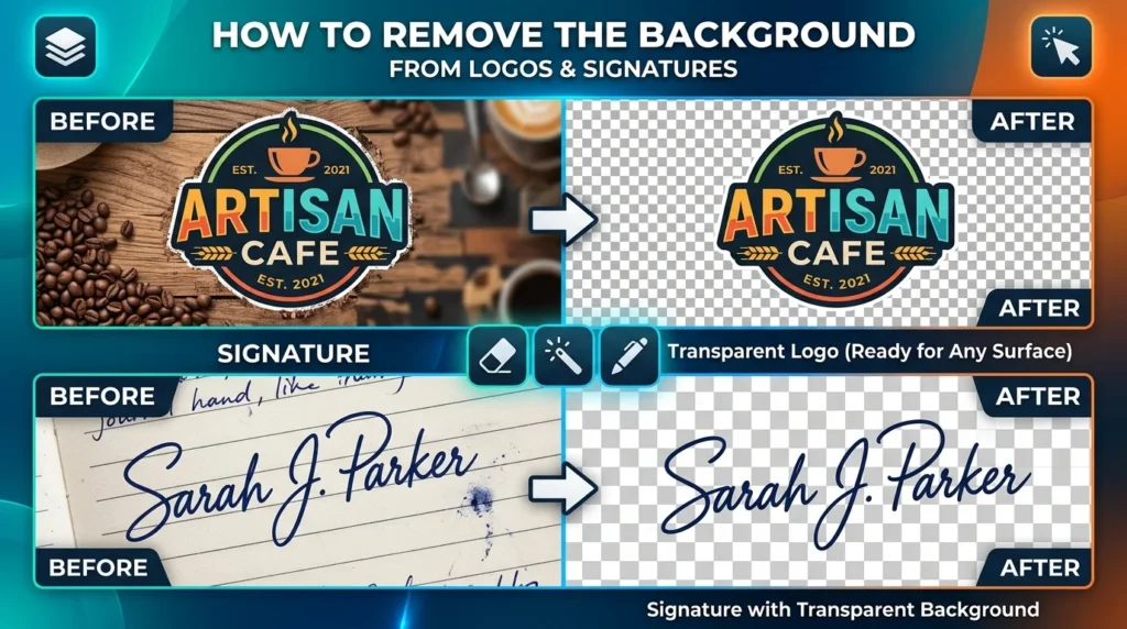 How to Remove the Background from the logos and signatures